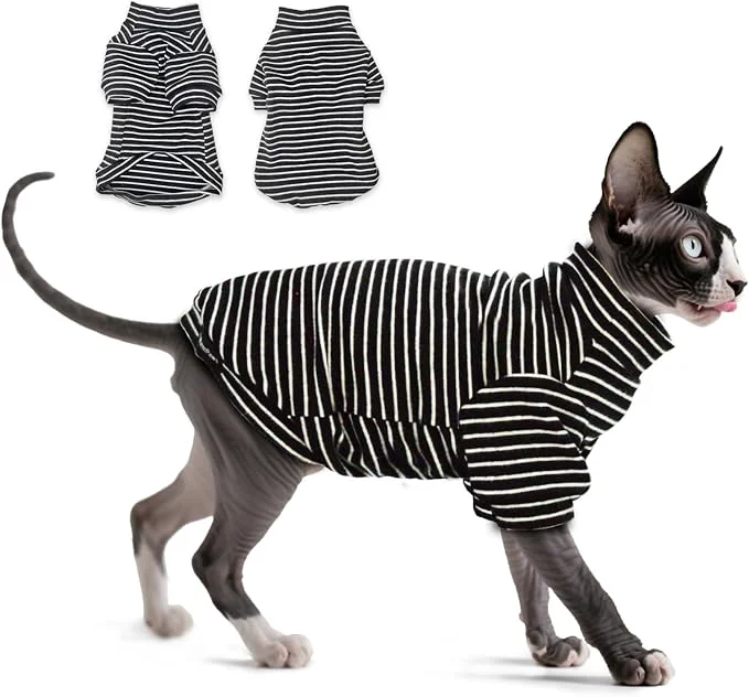 Easy-to-Use Fleece Sphynx Cat Clothes Soft Hairless Cat Clothes Pullover Cat Sweater Crafted