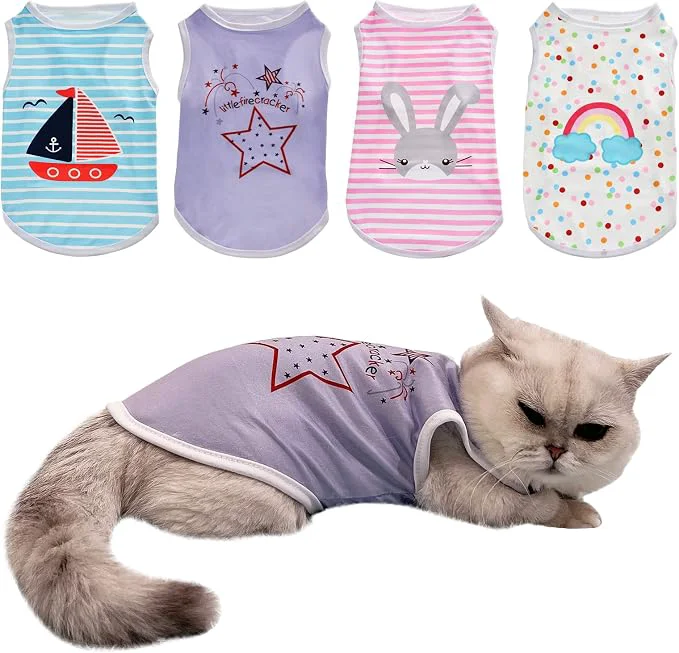 Certified 4Pcs Dog Cat Shirts Exceptional