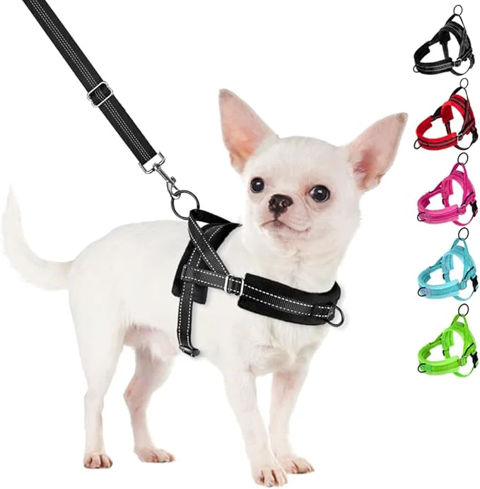 Reliable SlowTon No Pull Small Dog Harness and Leash Set Puppy Soft Vest Harness Neck Crafted