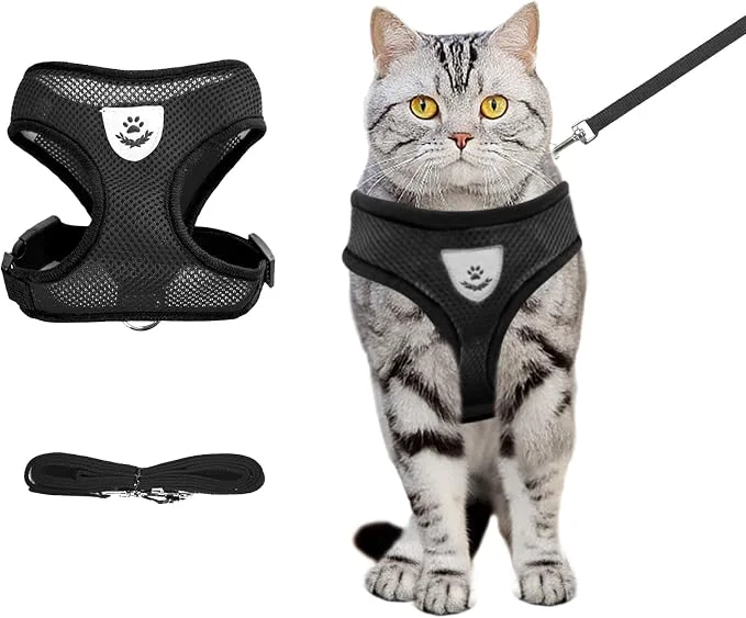 High-End shudyear Summer cat Chest Harness and Leash Anti-Escape Adjustable Soft mesh Secure