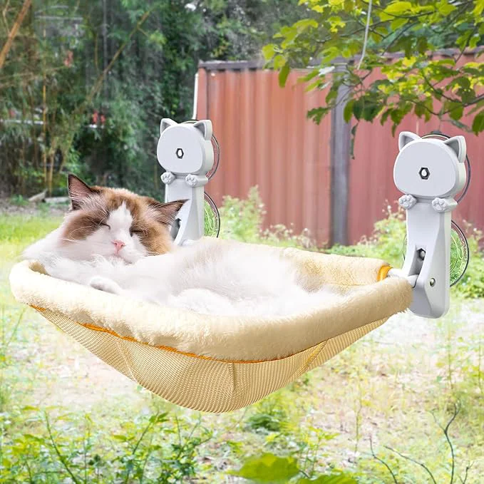Refined Cat Window Perch Cordless Foldable Stable Cat Beds- Breathable Cat Window Flexible