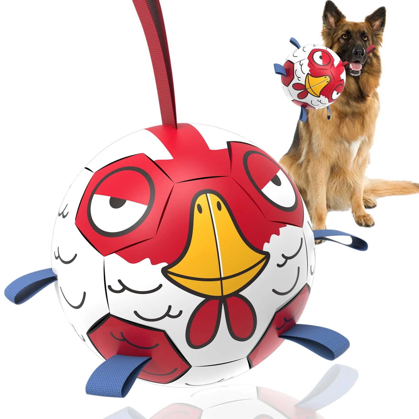 Contemporary QDAN Chicken Dog Soccer Ball with Straps Interactive Tug Water Toy Versatile