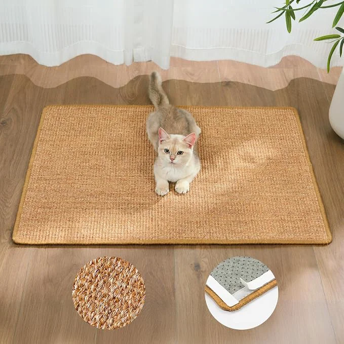 Official Cat Scratcher Mat Sisal Cat Scratch Pad Rug Wall Scratchers Recyclable