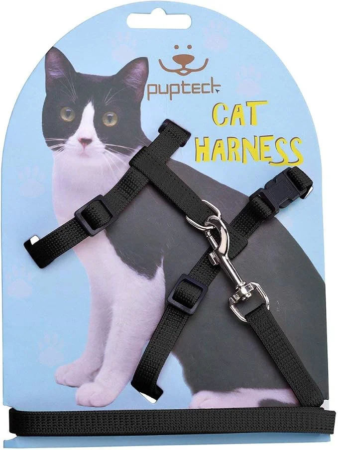 Fashionable PUPTECK Adjustable Cat Harness and Leash Set Escape Proof Kitten Strap Collar Expertly Made
