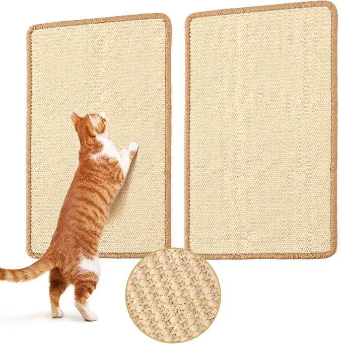 Easy-to-Use FUKUMARU 2 Packs Cat Scratching Mat 19.6 x 11.8 Inch Natural Sisal Cat Scratch Elite