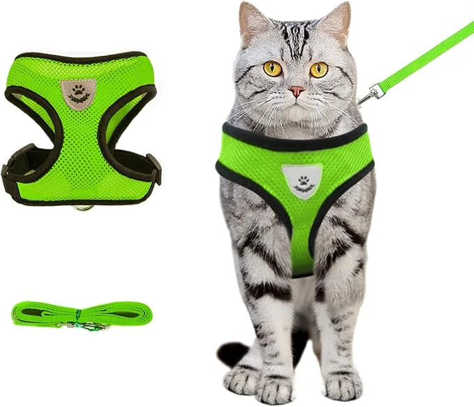 Practical shudyear Summer cat Chest Harness and Leash Anti-Escape Adjustable Soft mesh Next-Generation