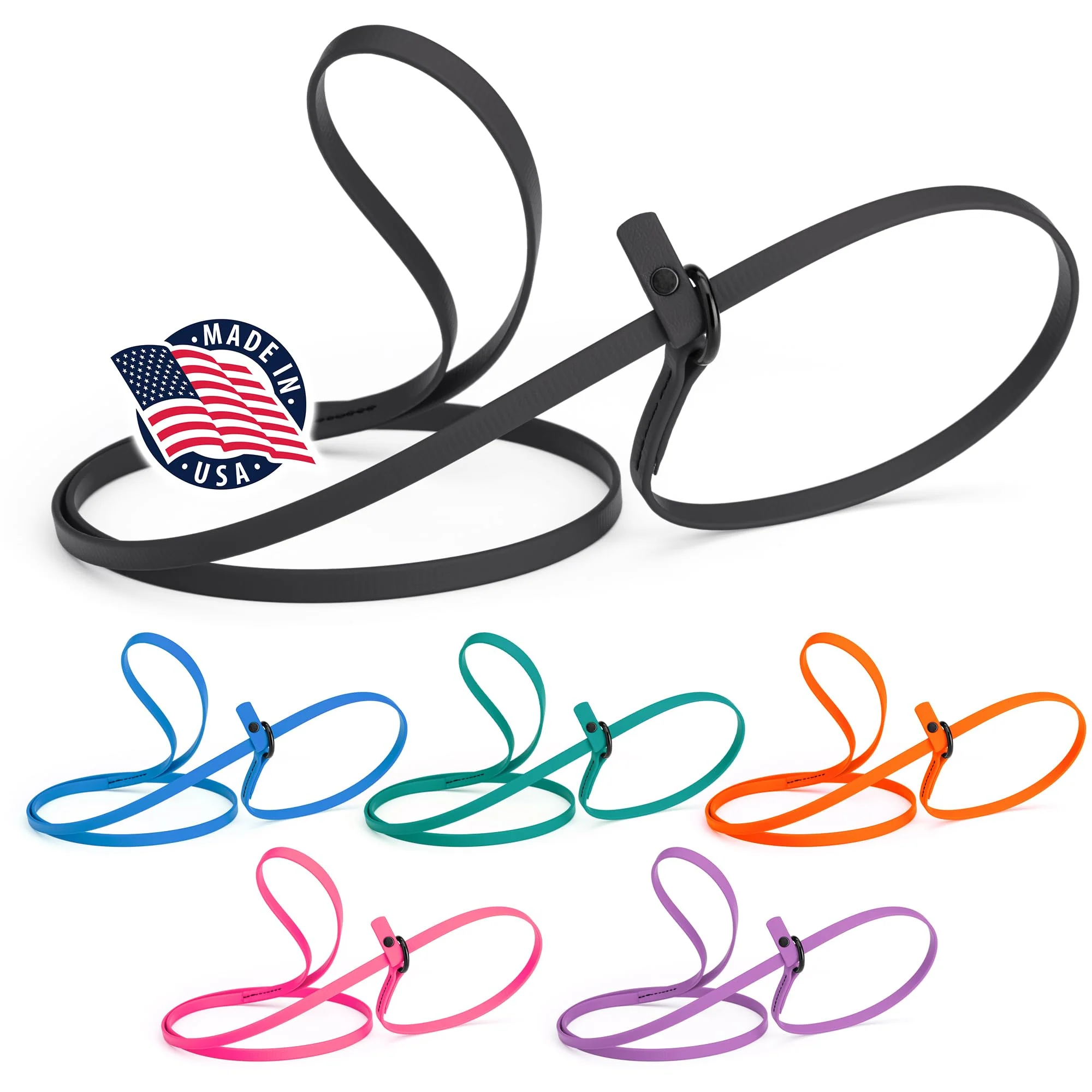 Genuine Dogline Biothane Slip Leash – Odor- Heavy-Duty 5ft x 3 8in Black Soft