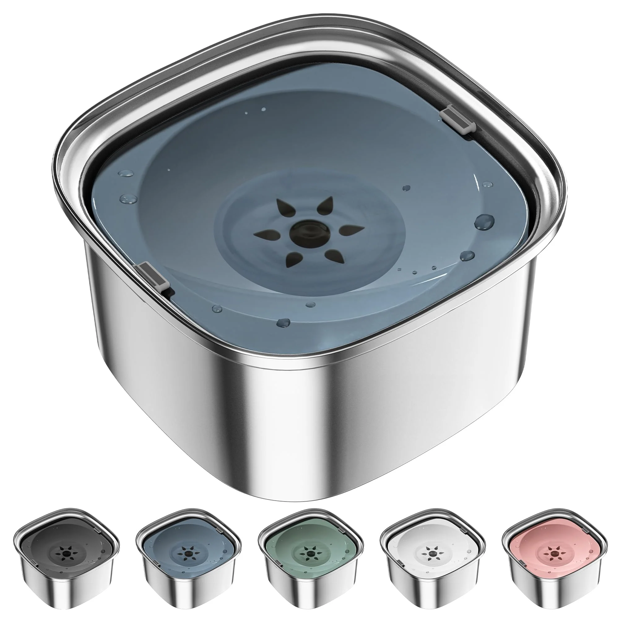 Exclusive UPSKY 3L Dog Water Bowl — 101oz Stainless Steel No-Spill Slow Water Feeder Clean