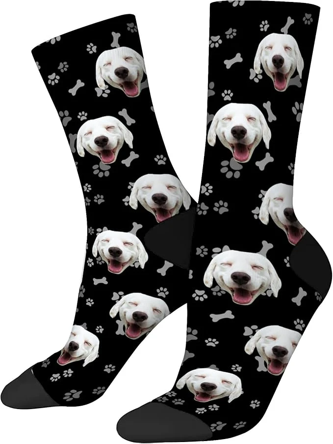 Refined D-Story Custom Face Socks Personalized Photo Picture on Socks Unisex Athletic Official