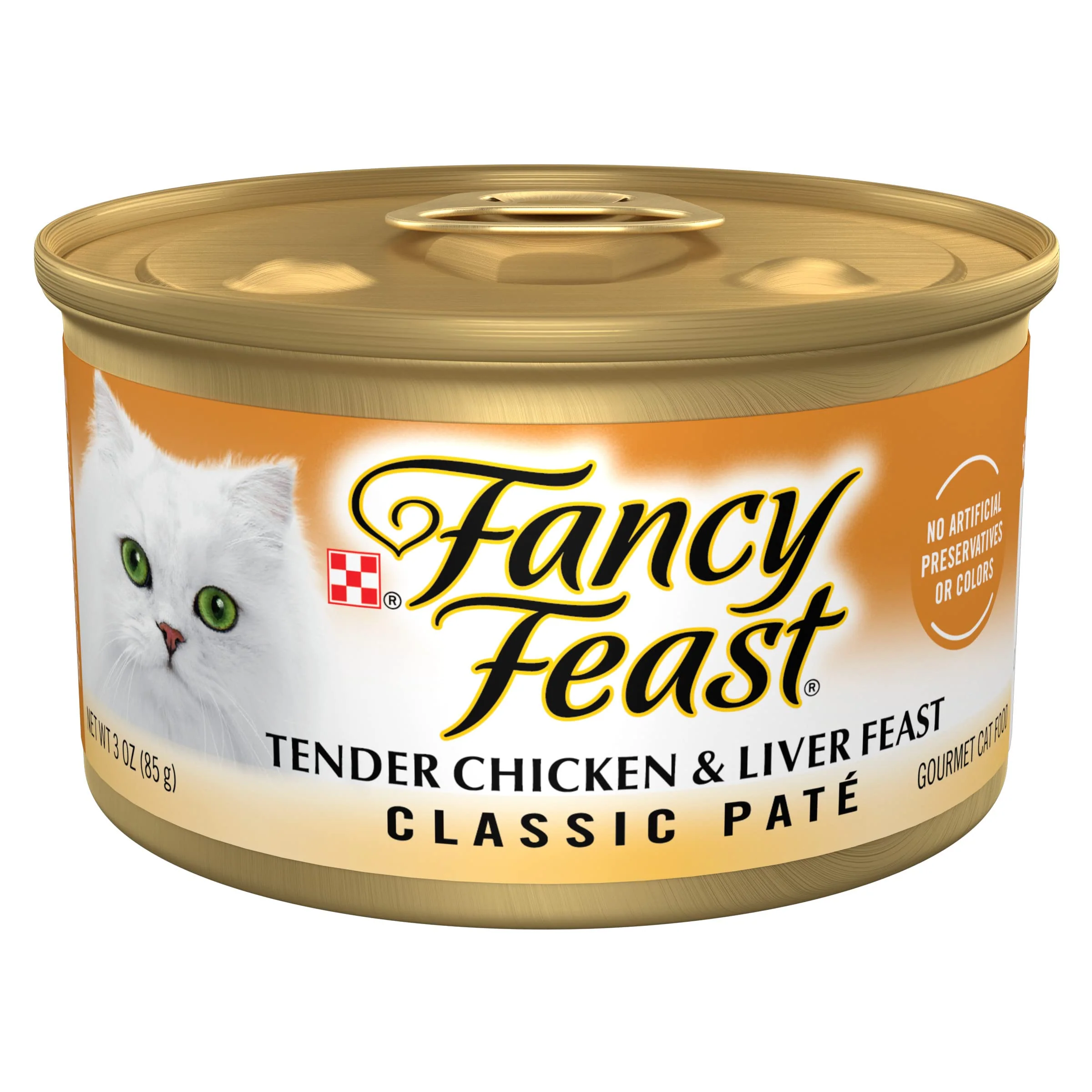 Natural Purina Fancy Feast Tender Chicken Liver Feast Grain- Wet Cat Food Pate - Pack of 24 3 oz Cans Professional