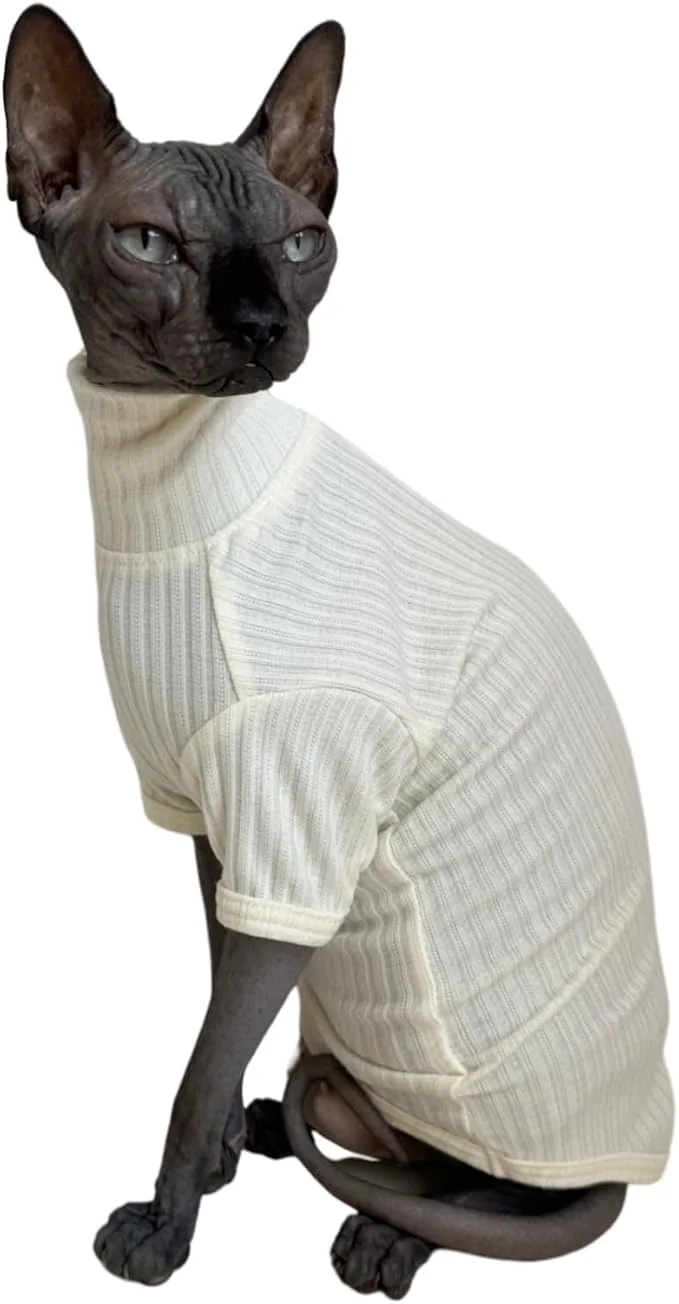 Elite Sphynx Cats Shirt Cat Turtleneck Cotton Sweater Pullover Kitten T-Shirts Superior