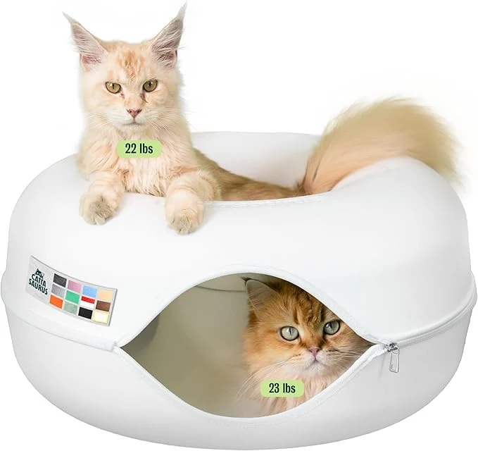 Safe Cattasaurus Peekaboo Cat Cave Donut Clean