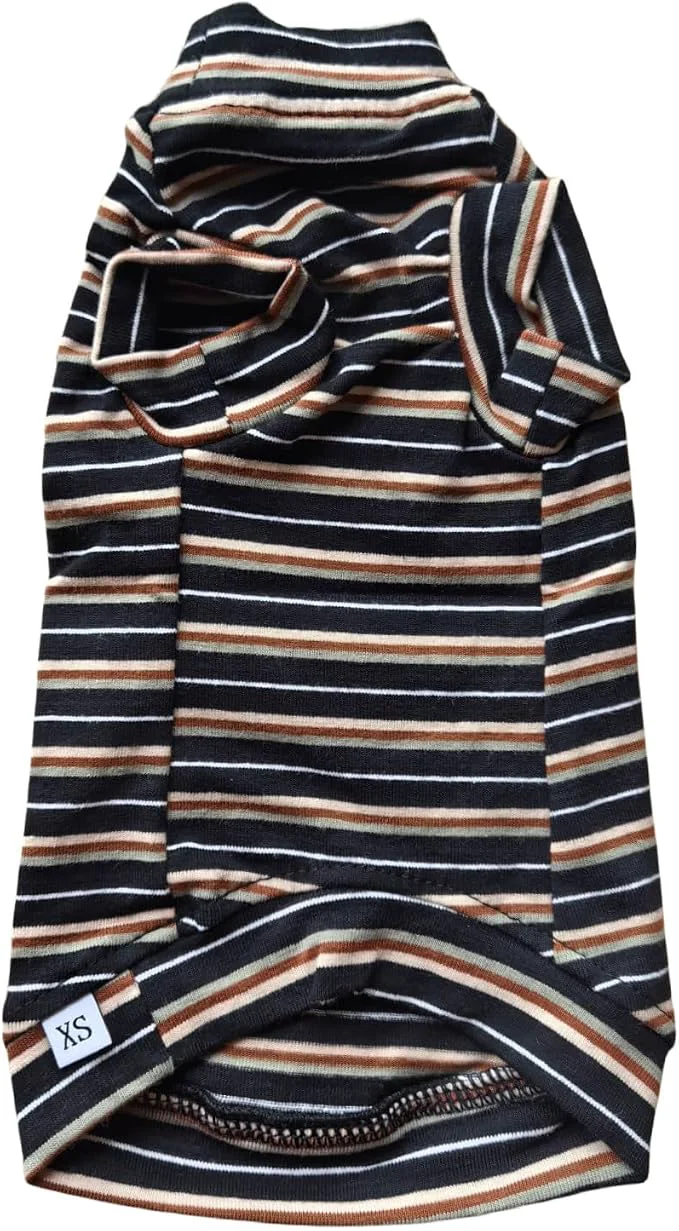 Innovative Vintage Stripes Sphynx Hairless Cats Shirt Cotton Cat Turtleneck Pet Clothes Advanced