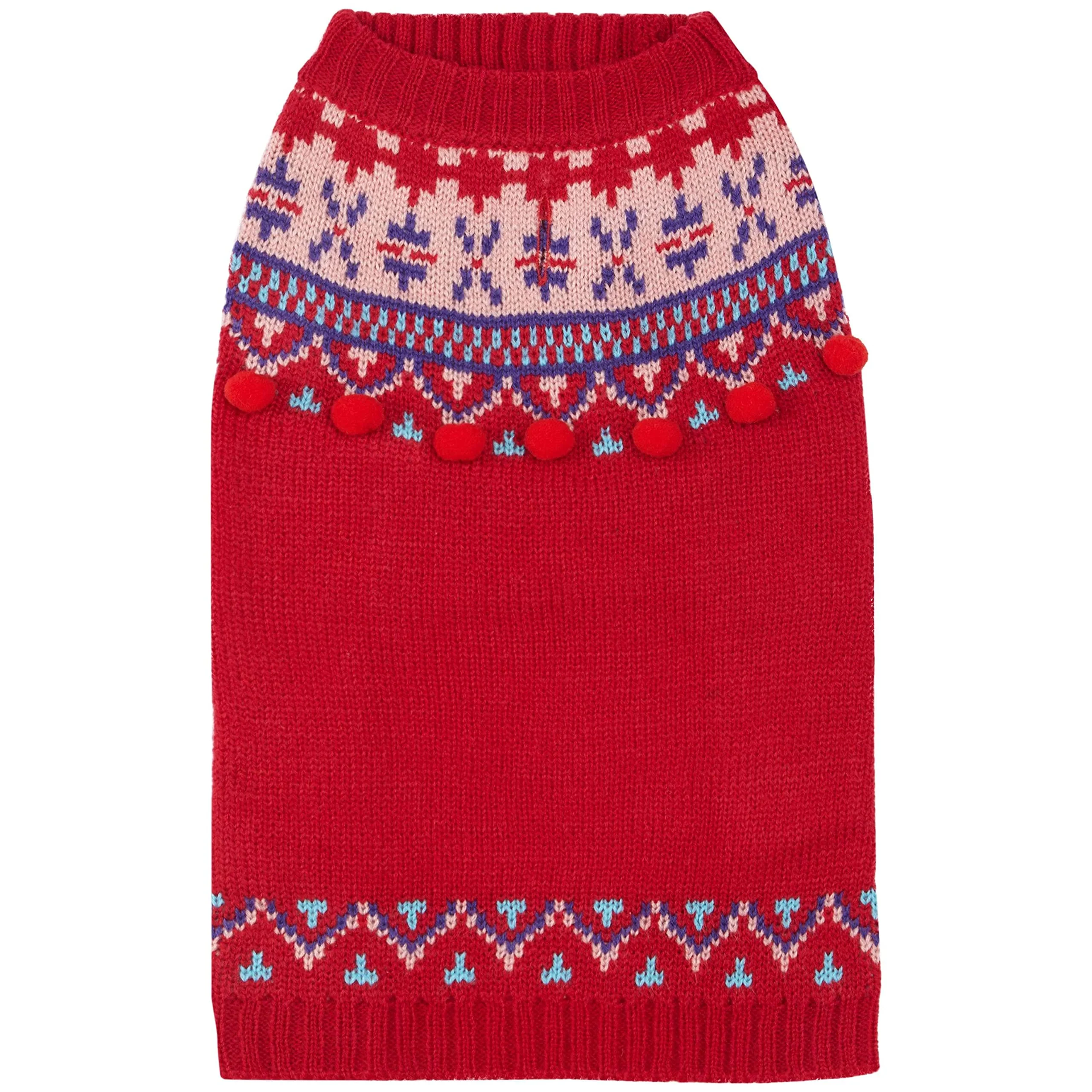 Environmentally Friendly Blueberry Pet Icelandic Lopi Pullover Dog Sweater – Holiday Red 8-Inch Back Length Reliable
