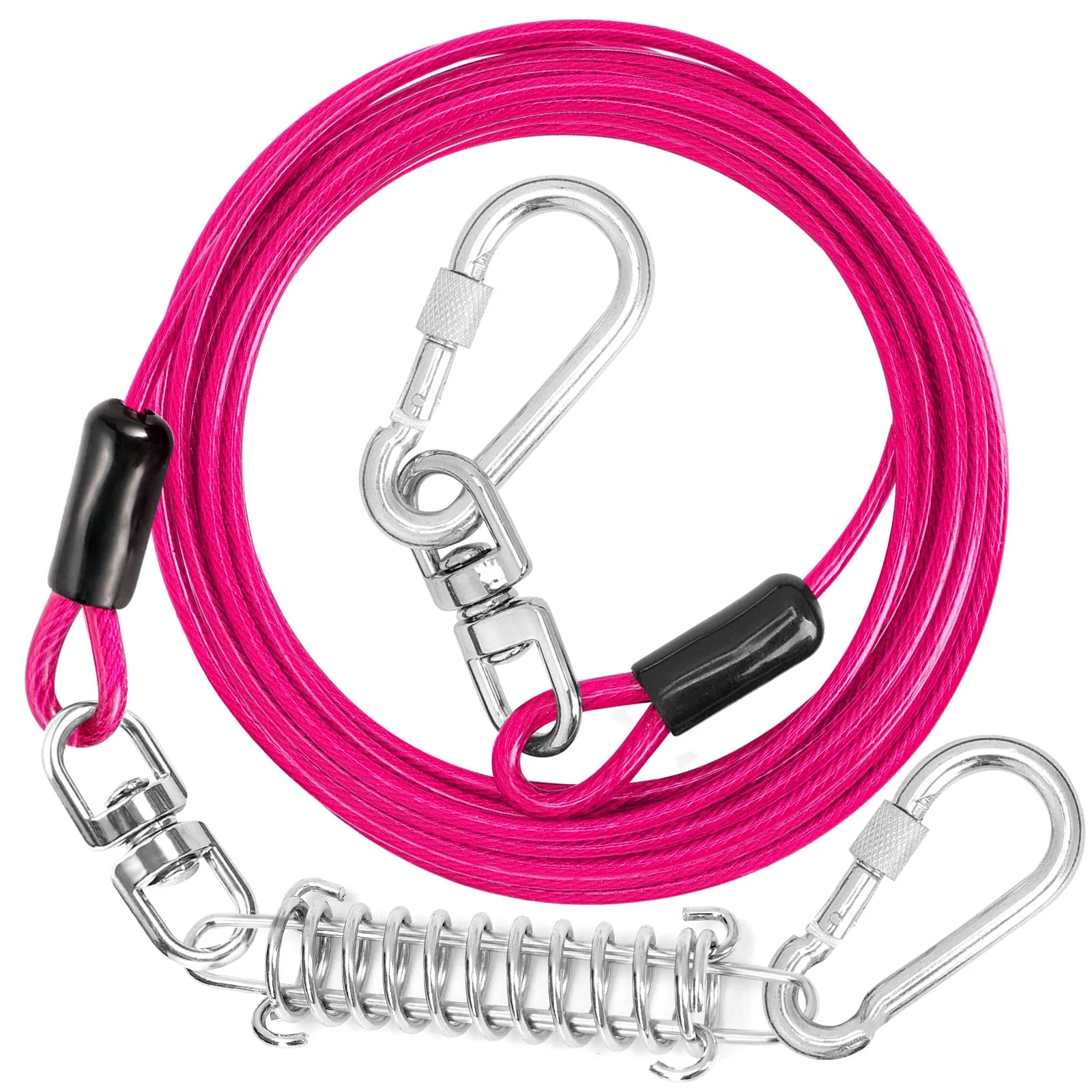 Next-Generation Jenico Dog Tie Out Cable – Heavy-Duty Outdoor Run Leash with Swivel Hook 40ft Refined