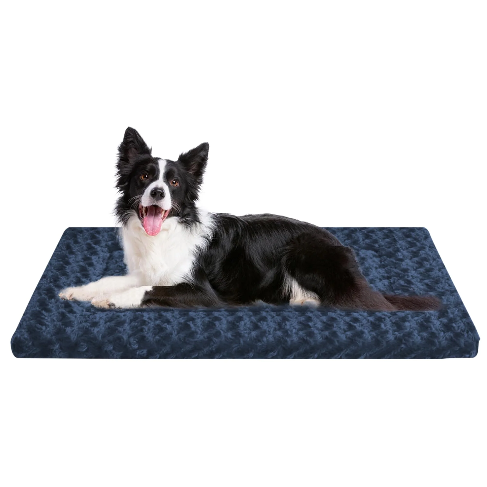 Original Design Wittop Washable Plush Dog Bed – Orthopedic Kennel Mat 36x24 in Blue Classic