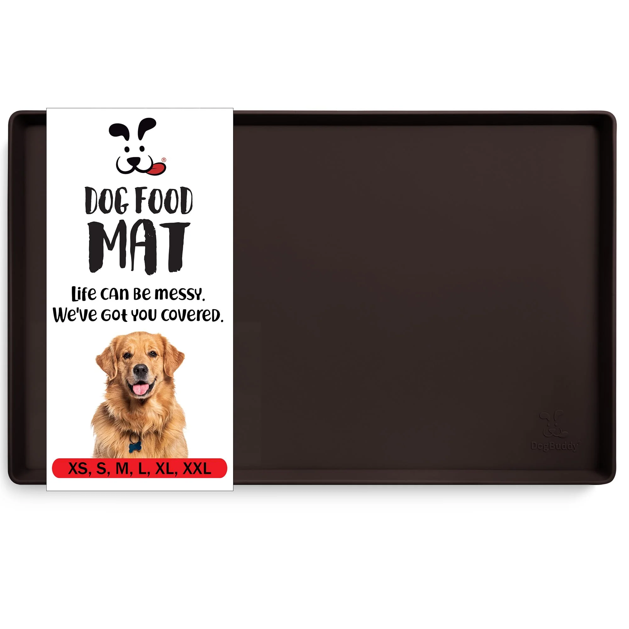 Top-Quality DogBuddy Dog Food Mat – Waterproof Silicone Non-Slip Mat with High Edges Coffee 21x14 Trusted