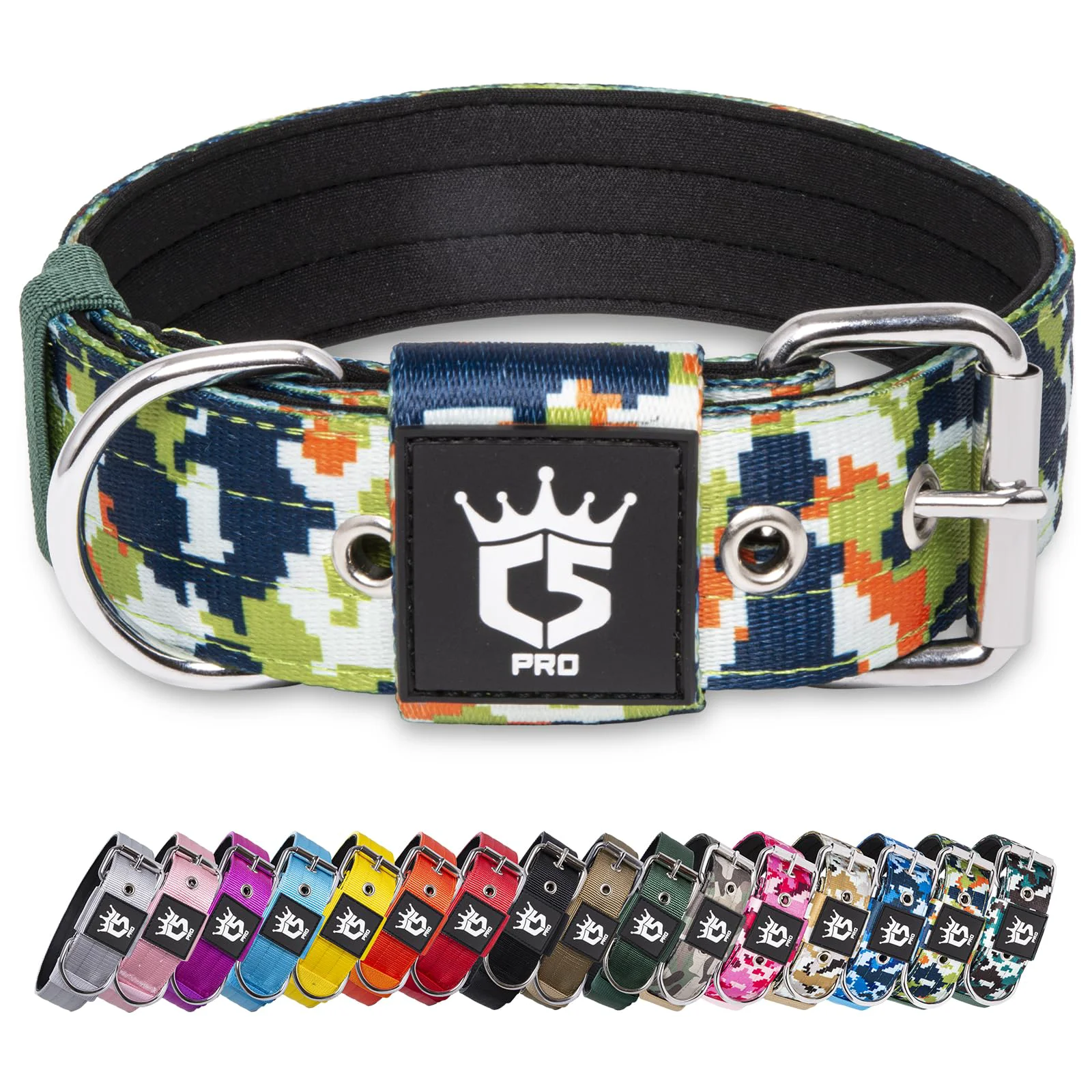 Casual TSPRO Tactical Dog Collar 1.5-Inch Wide – Heavy-Duty Adjustable for Medium to Large Dogs Camo Green Exceptional