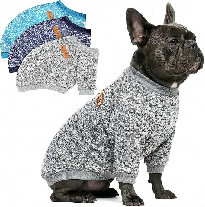 Crafted 3 Pack Dog Sweaters for Small Dogs Girl Boy Winter Fleece Clothes Warm Soft Dog Exceptional