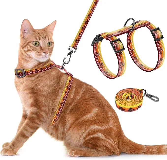 Carefully Designed Cat Harness and Leash Set Adjustable Kitten Harness Escape Proof Cats Harness High-Quality