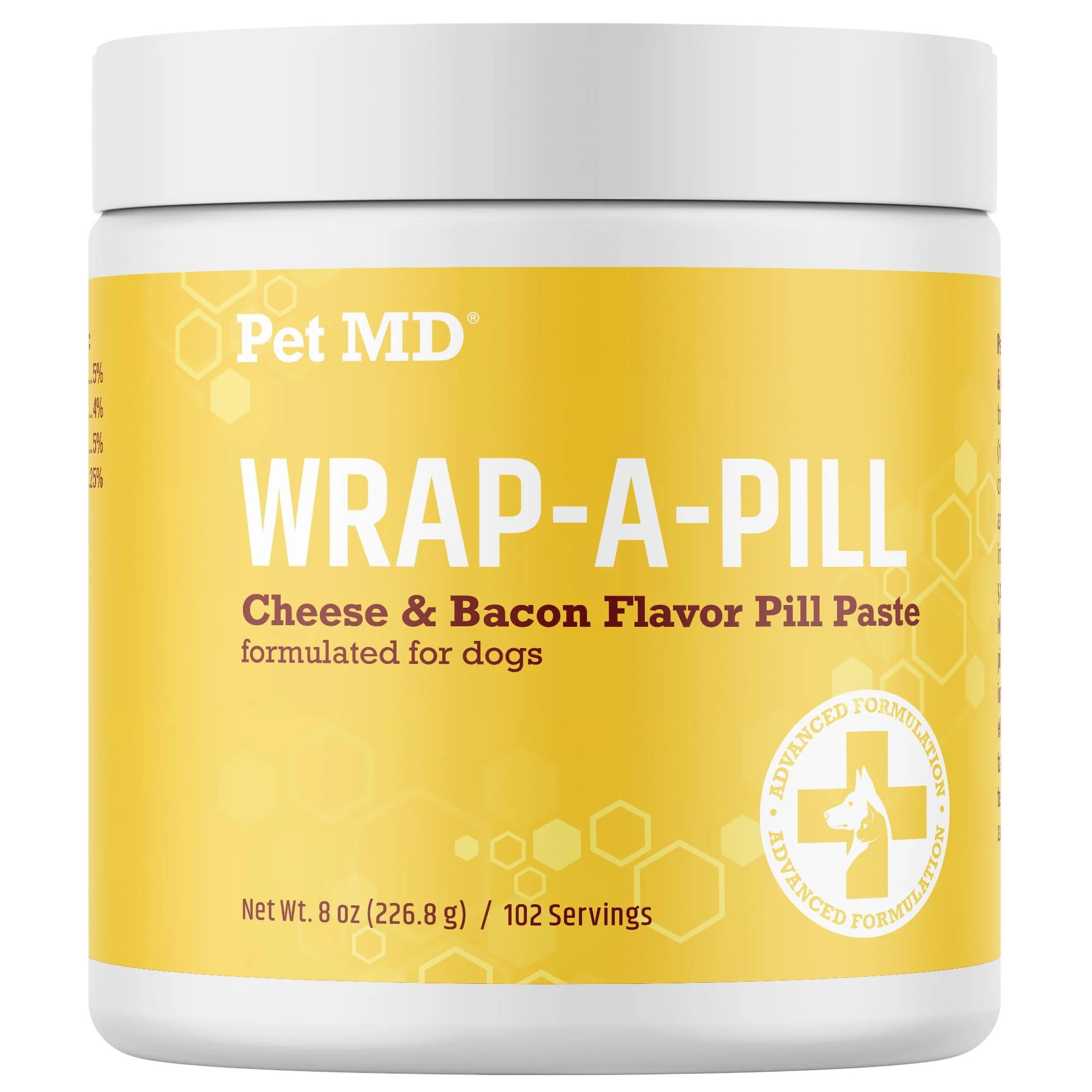 Genuine Pet MD Wrap A Pill Cheese Bacon Pill Paste for Dogs - Hide Pills 8 oz Easy-to-Use
