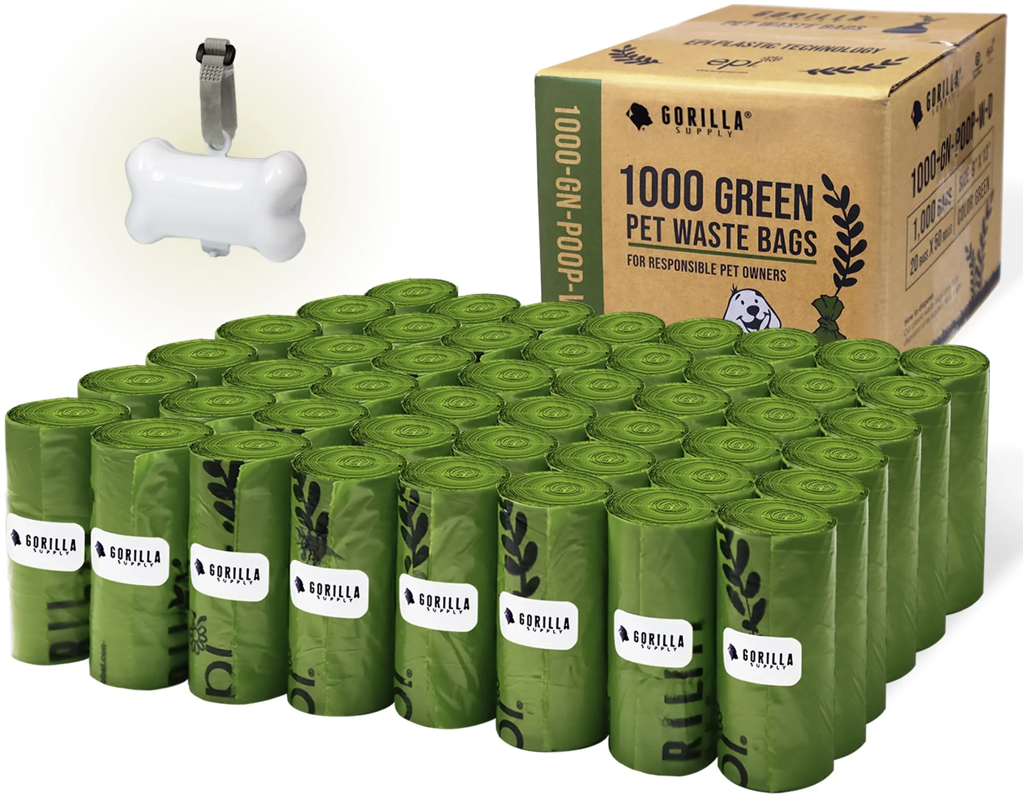 Trusted GORILLA SUPPLY Dog Poop Bags with Dispenser Leash Tie — 9 x 13 1000 Count Green Elegant