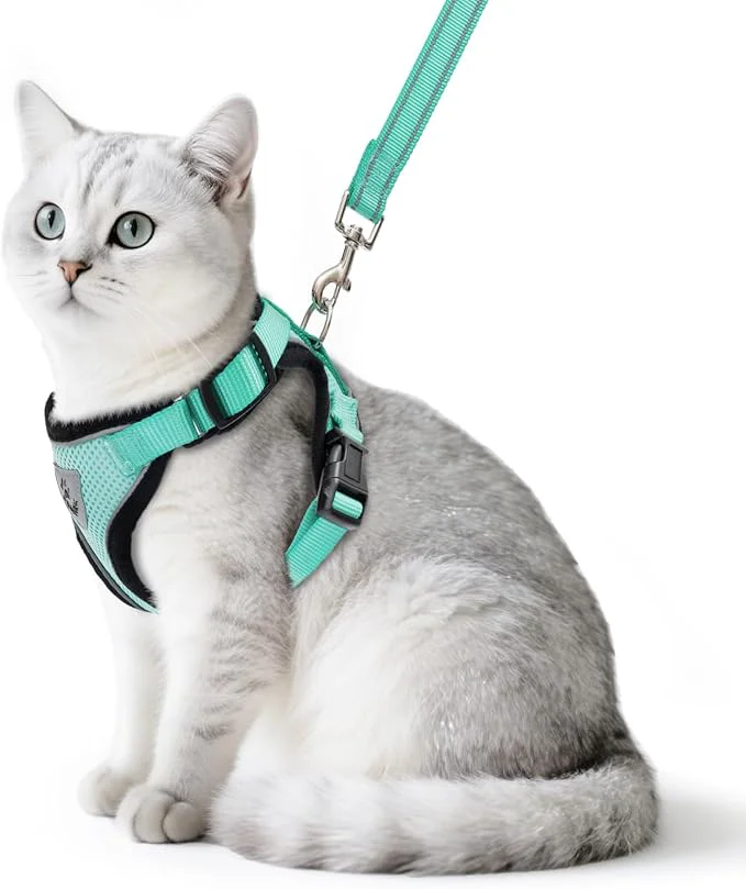 Healthy PUPTECK Cat Harness and Leash Set Escape Proof Reflective Cat Walking Harness Premium Material