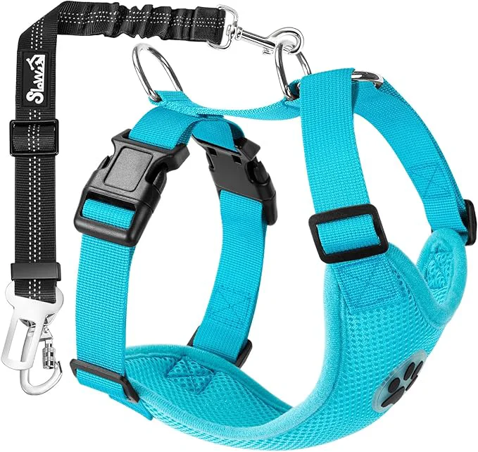 Innovative SlowTon Dog Seat Belt Harness for Car Dog Car Harness Adjustable Mesh Genuine