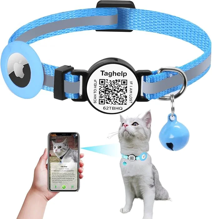 Natural Reflective AirTag Cat Collar Integrated Cat Collar Elite