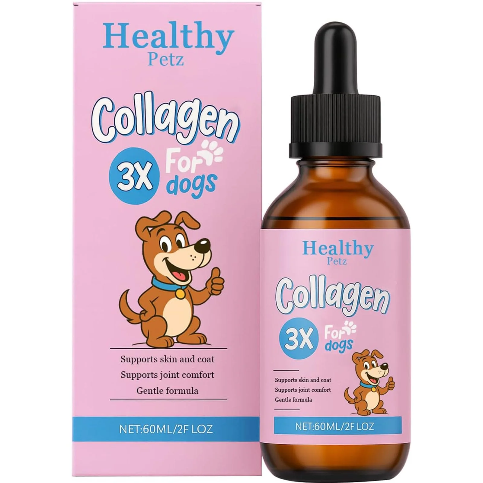 Trendy Healthy Petz Premium Liquid Collagen for Dogs — Joint Skin Gut Support 2 fl oz Sustainable