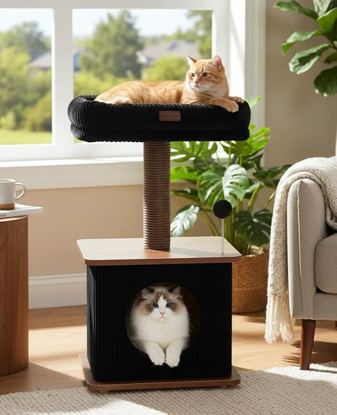 User-Friendly Modern Cat Tree for Indoor Cats Nordic Loft Style Cat Tower for Kitten Eco-Friendly