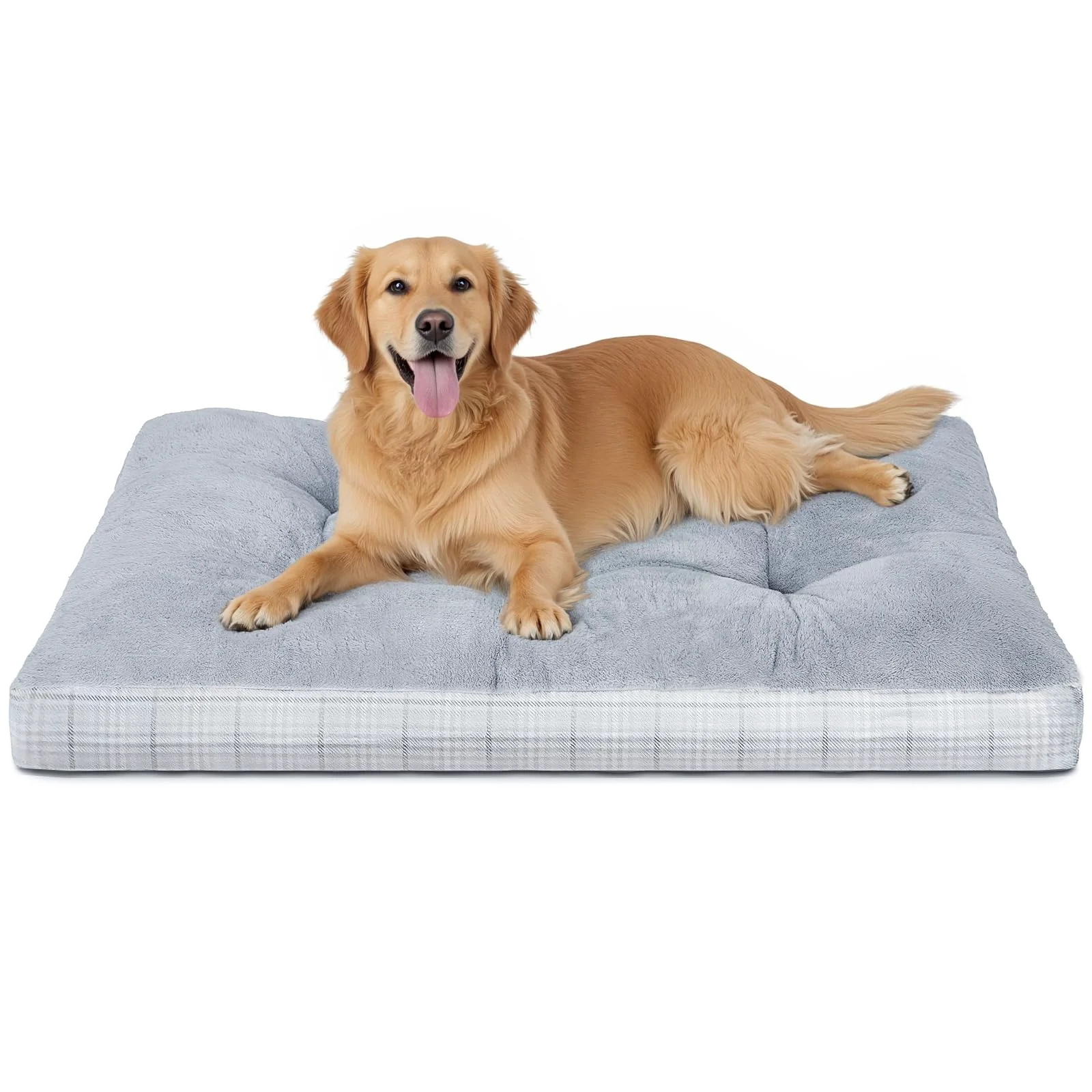 Verified MIHIKK Washable XL Dog Bed with Anti-Slip Bottom — 41 x 27 in Gray Premium Foam Pad for Crate Fine Crafted