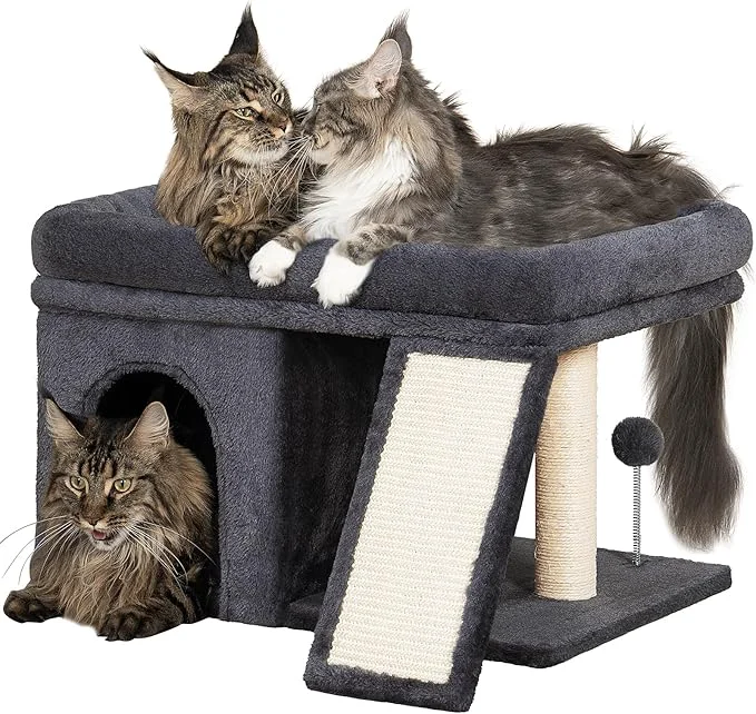 Original XL Cat Tree Tower for Large Adult Cats 20 lbs 25in Perch Bed Condo Cave for Optimized