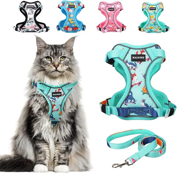 Efficient Halypet Cat Harness and Leash Set Cute Escape Proof Vest Harness Fine Crafted