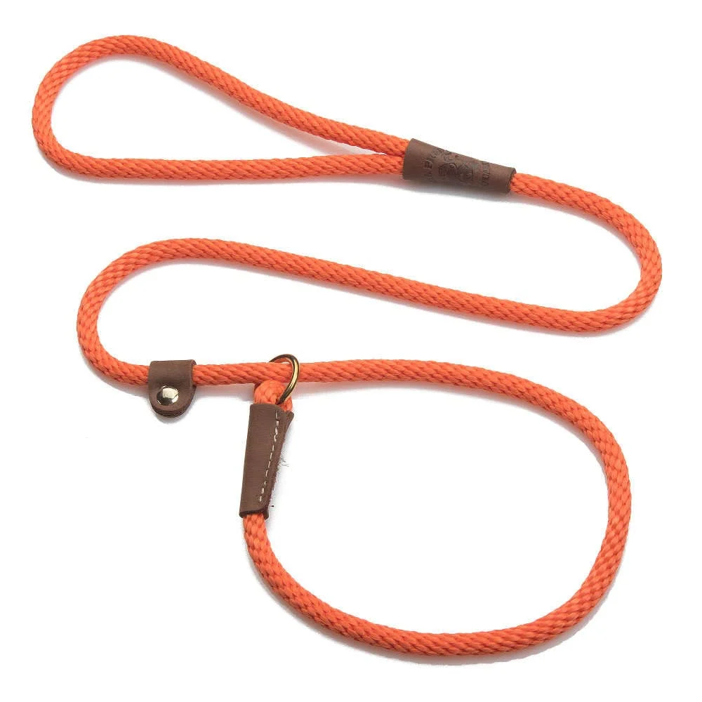 Certified Mendota Pet Slip Leash - USA-Made 3 8 in x 4 ft - Leash Collar in One Orange Clean