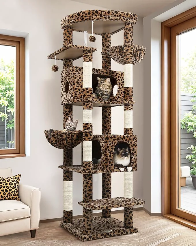 Smart Globlazer Heavy Duty Cat Tree 74inch Sturdy Cat Tower Flexible