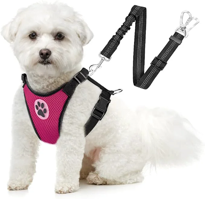 Recyclable SlowTon Dog Seat Belt Harness for Car Dog Car Harness Adjustable Mesh Optimized