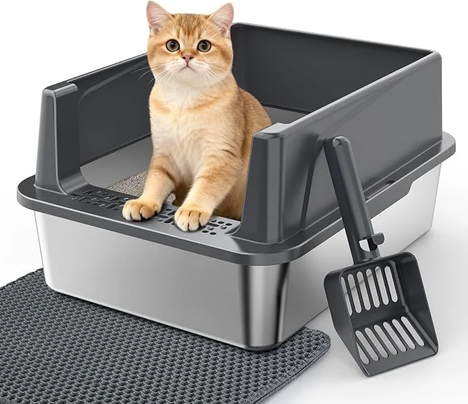 Genuine Stainless Steel Cat Litter Box Soft