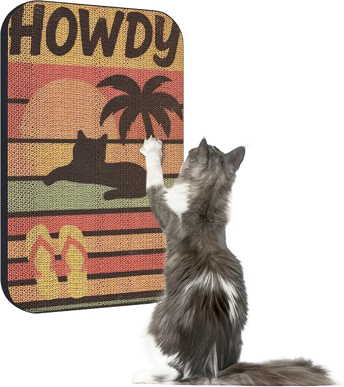 Trendy Art Cat Scratcher Wall-Mountable Cat Scratching Board Cat Wall Scratcher Casual
