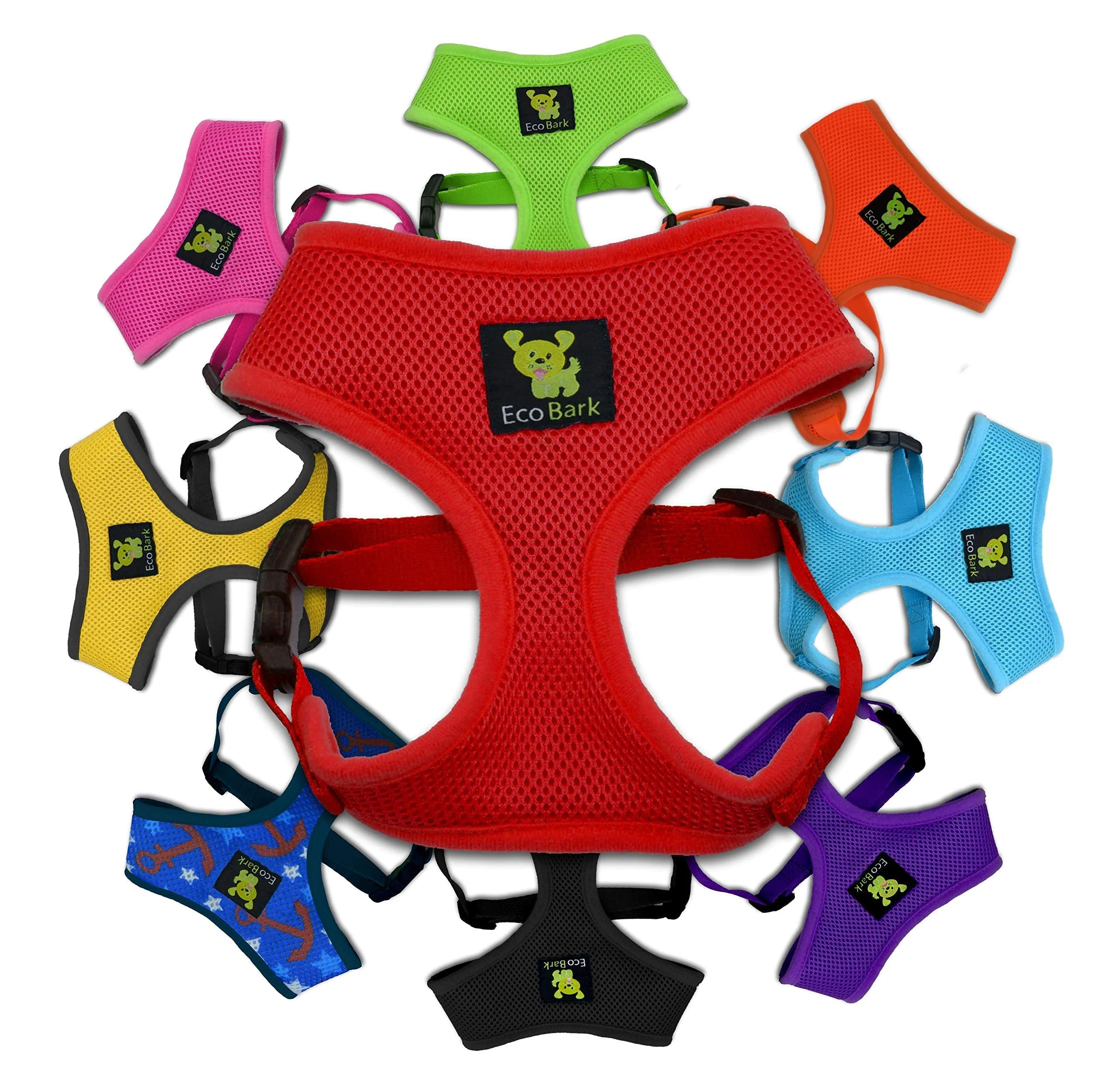 Environmentally Friendly EcoBark Classic Dog Harness - No-Pull Mesh Vest for XL Dogs Red Proven