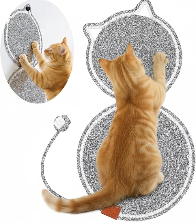 Artisan 25.6 Inch Large Scratching Mat for Indoor Cats Natural Cotton Rope Flat Luxury