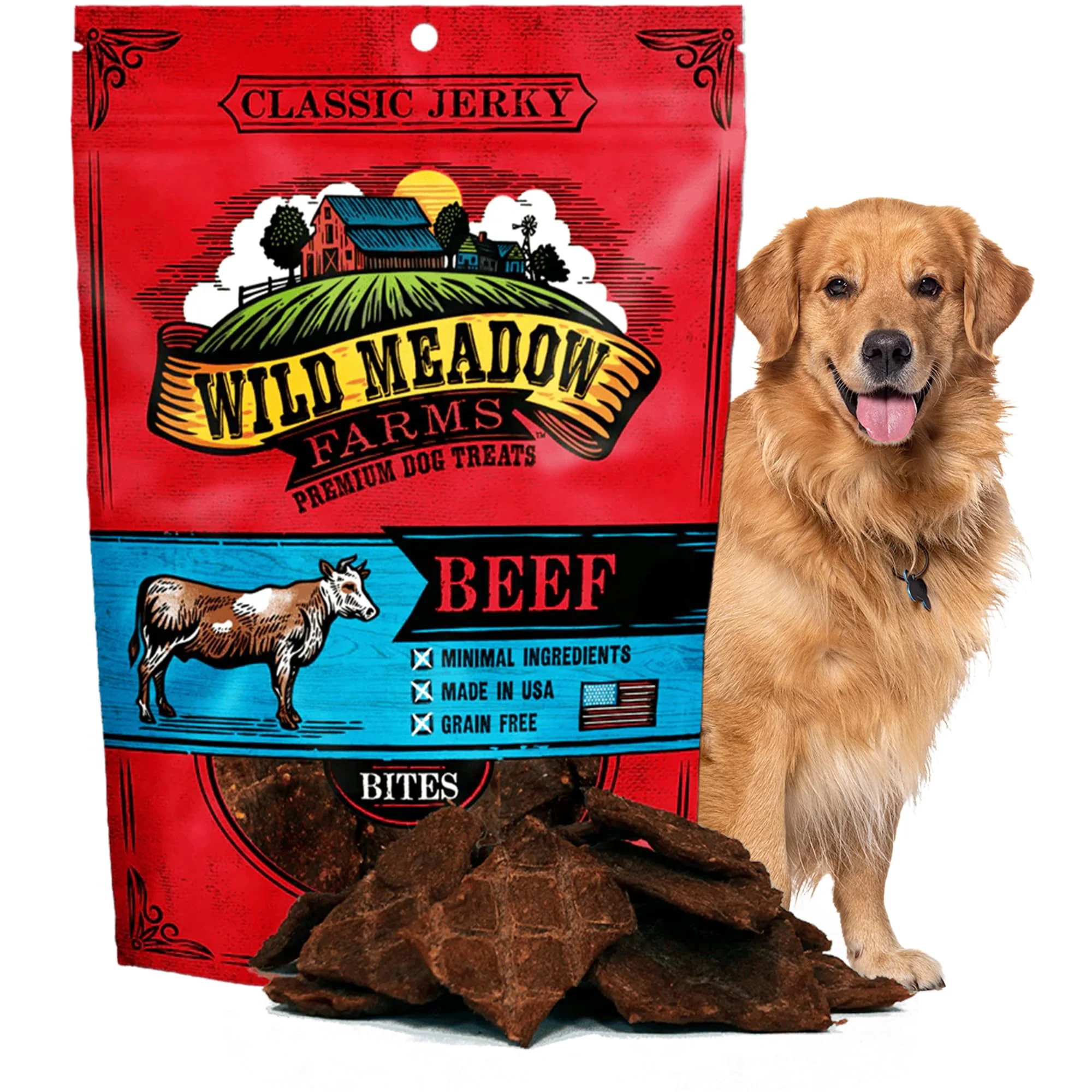 Secure Wild Meadow Farms Classic Beef Bites – Grain- Soft Jerky for Dogs 3.5 oz Exclusive