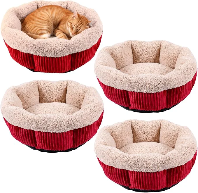 Specialty 4 Pack Cat Bed Bulk 20in Self Warming Pet Beds Next-Generation