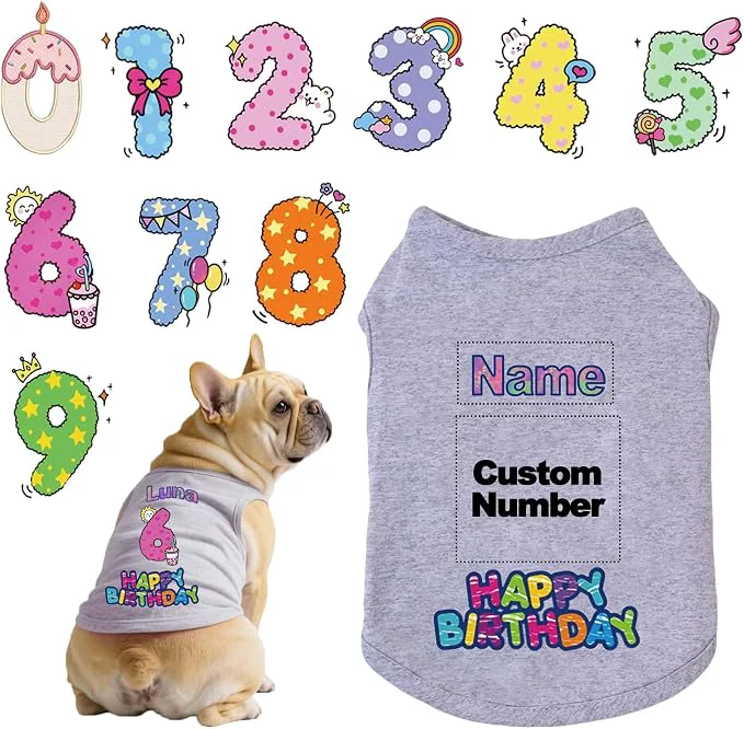 Pure Custom Dog Birthday Shirt Personalized Pet Apparel Print Luxury