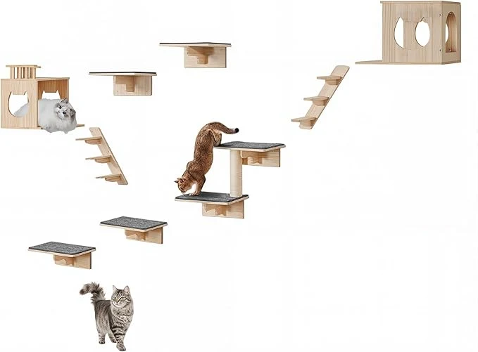 Crafted VEVOR Wall Mounted Cat Shelves Cat Wall Shelves and Perches Functional