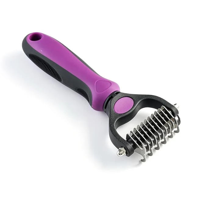 Exclusive WePet Grooming Rake for Dogs Cats Double-Sided Deshedding Brush Extra-Wide Outstanding
