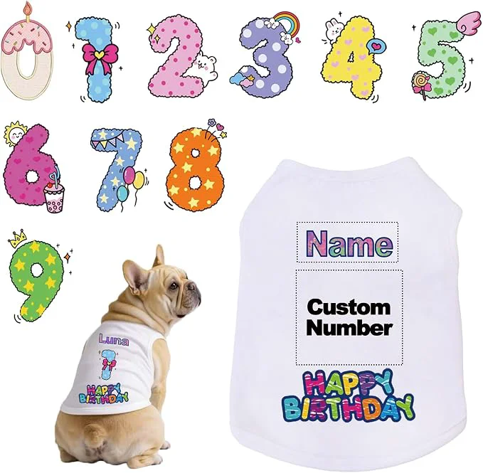 Advanced Custom Dog Birthday Shirt Personalized Pet Apparel Print Green