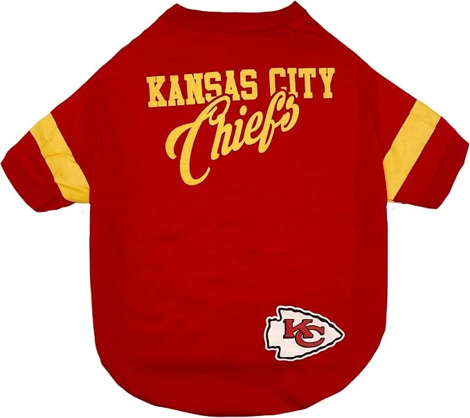 Consistent NFL Kansas City Chiefs T-Shirt for Dogs Cats Large. Football Dog Shirt for Original