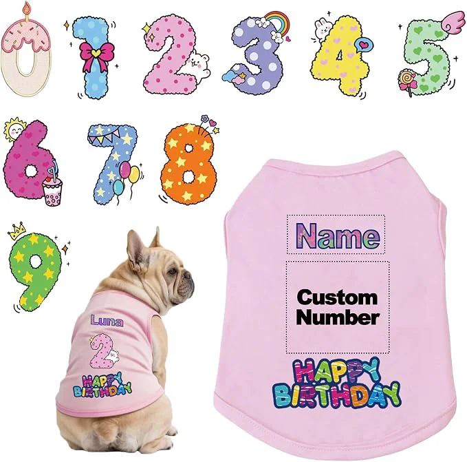 Versatile Custom Dog Birthday Shirt Personalized Pet Apparel Print Exclusive