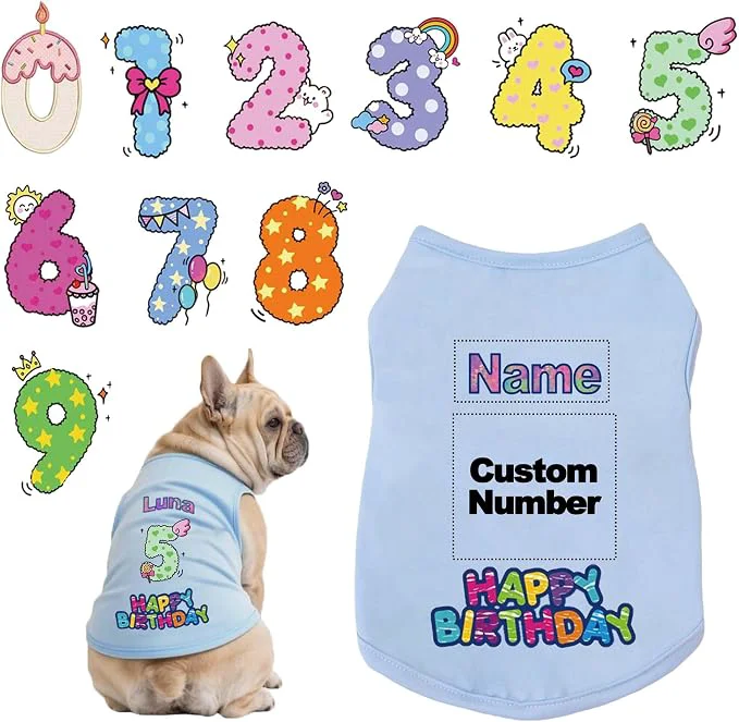 Verified Custom Dog Birthday Shirt Personalized Pet Apparel Print Healthy